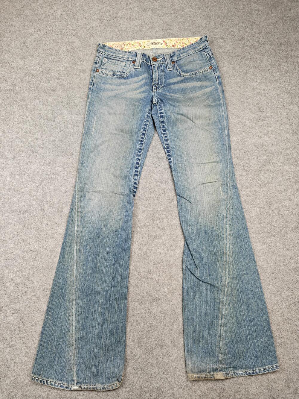 BIG STAR Jeans Womens 28 Blue Bootcut Light Wash Distressed Vintage 32 Inseam